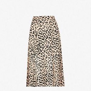 Alice + Olivia Athena leopard midi skirt